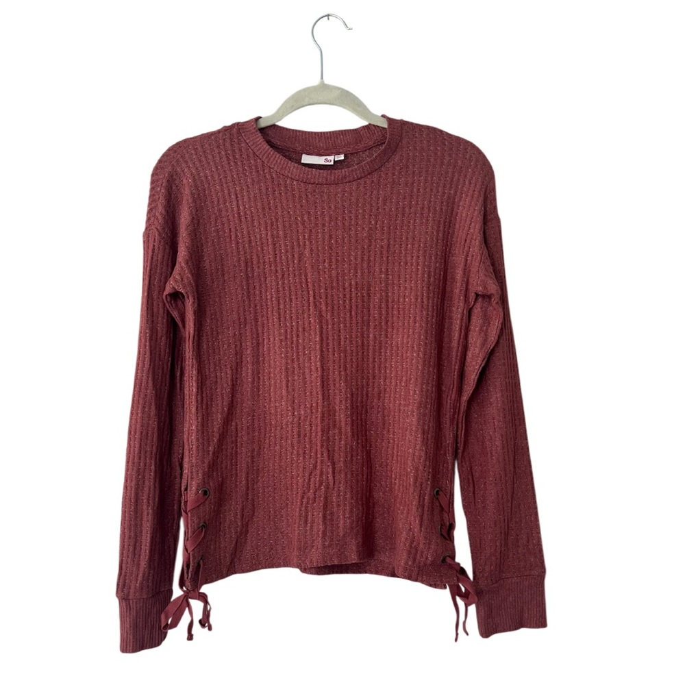 Cozy Waffle Lace Side Top